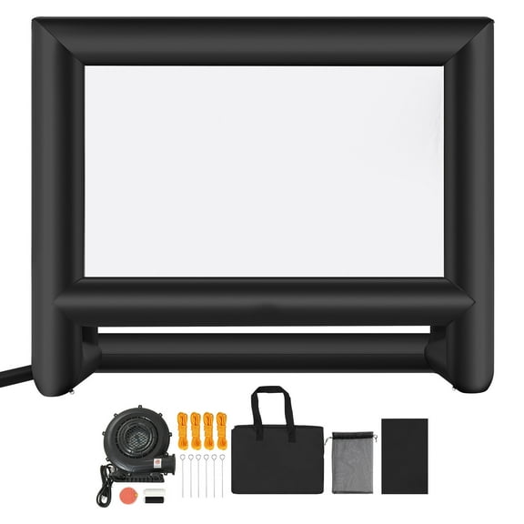 KFFKFF 18FT Inflatable Movie Screen with Storage Bag, 16:9 Projection Screen for Outdoor Events, Backyard Gatherings, and Home Theater