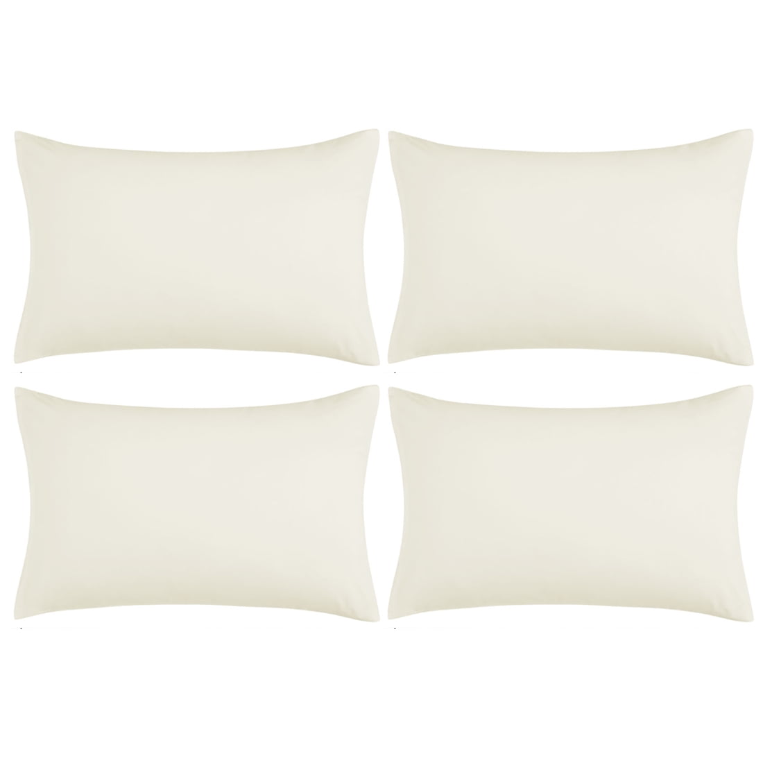 Unique Bargains 4-Piece Soft Microfiber Pillowcases Beige Queen(20"x30")