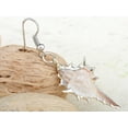 thumbnail image 4 of y Tone Nautical Spiky Peach White Ocean Conch Seashell Mermaid Dangle Drop Earrings, 4 of 5