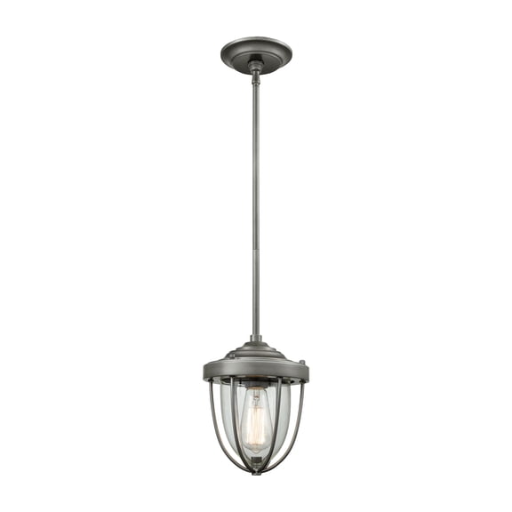 Elk Home 7-Inch Wide Sturgis Pendant, Transitional, Weathered Zinc