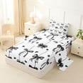 thumbnail image 2 of Erosebridal Teens Cute Love Heart Bowtie Twin Sheet Sets 3pcs,Girls Kids Black Spiral Stripes Bedding,Luxury Bedroom Decor, 2 of 5