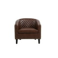 thumbnail image 4 of Accent Barrel chair with nailheads and solid wood legs Brown, 4 of 5