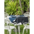 thumbnail image 2 of Elephants Showering Outdoor Tablecloth - 54 Inch Round Dining Table Cover, Modern Abstract Art Funny Animals Waterproof Outdoor Table Cloth with Umbrella Hole & Zipper for Picnic/Patio/Party, 2 of 7