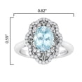 thumbnail image 3 of Sterling Silver with Natural Aquamarine and White Topaz Cluster Ring, 3 of 3