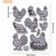 thumbnail image 3 of Sello de goma de granja con diseño de gallina y huevo, 22 x 18 cm, con diseño de gallina y gallo, para relieve en EVA., 3 of 9