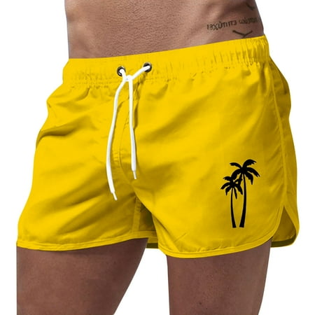 Men s Geometric Print Drawstring Waist Bermuda Shorts Cotton Drawstring Summer Beach Stretch Twill Chino Golf_Shorts with Pockets(No Belt) (Yellow_01 3XL)