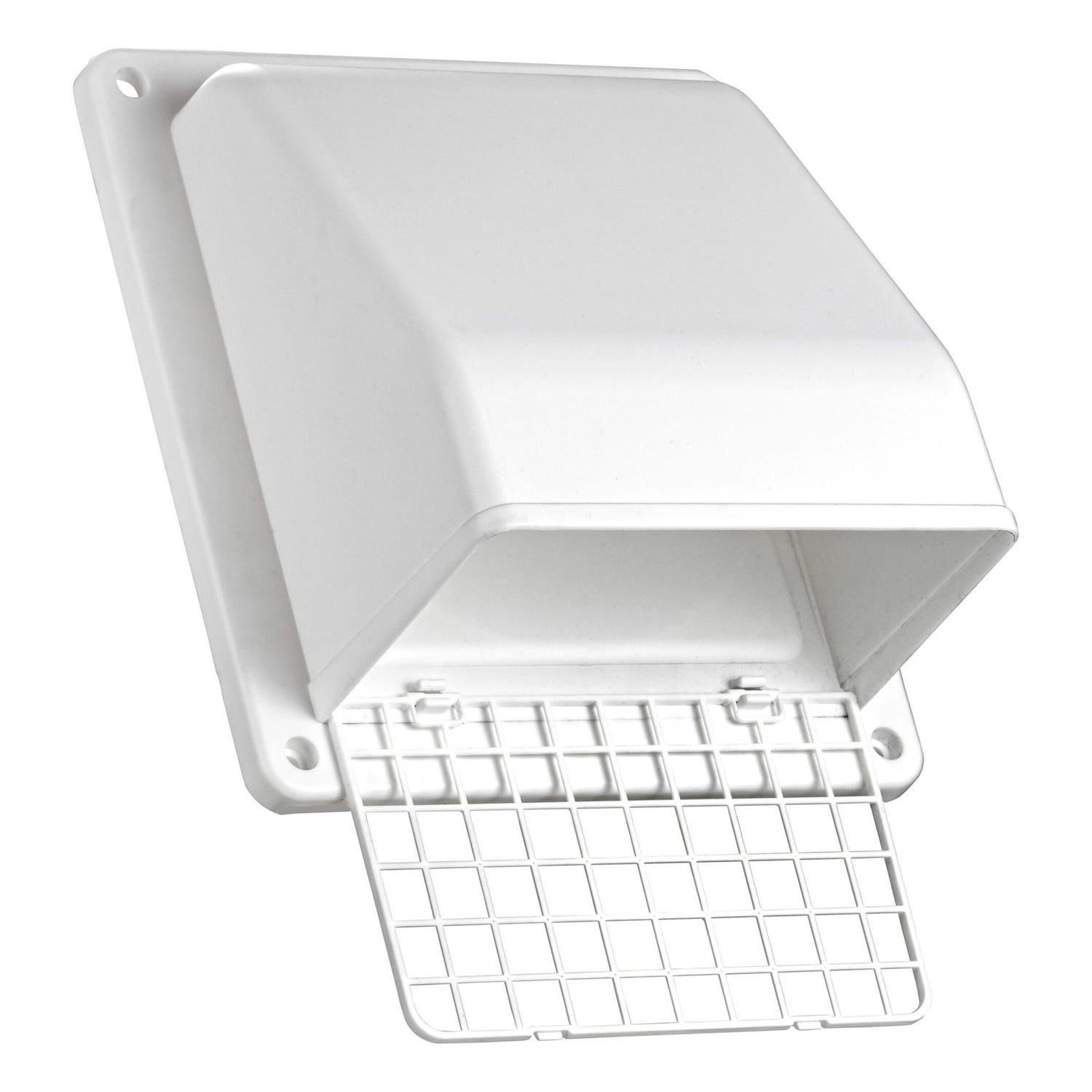 Lambro 6-In. Plastic Wall Exhaust or Air Intake Vent with Hinged Screen and Removable Damper, 351 (White), 351W