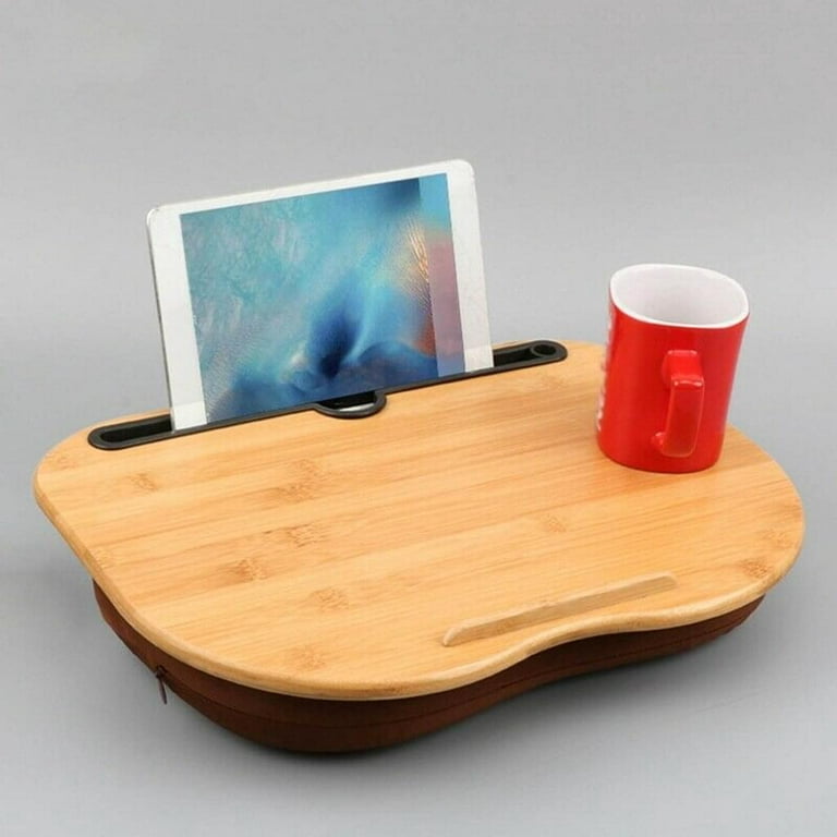 Wood Pc Tablet Desk Bed Cushion Knee Handy Computer Reading Writing Table  Tablet Tray Cup Holder Laptop Stand Pillow Office Desk - Laptop Stand -  AliExpress
