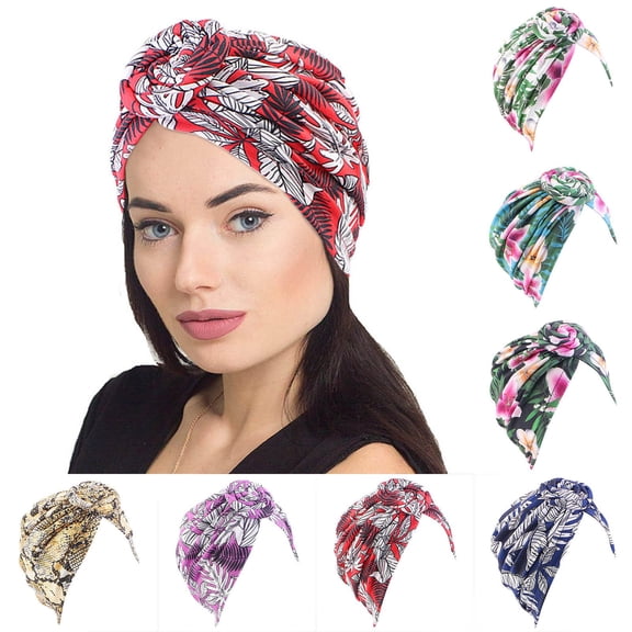Head Scarf for Women BWASD Casual Prints Adjustable Soft Breathable Lightweight Hijab Pre-Knotted Beanie Headwraps Hair Covers Daily Wear Fashion (Green)