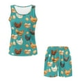 thumbnail image 4 of TSOVTHRID Blue Chicken Egg Print Pajama Set for Women Cute Print Sleepwear Tank Top and Shorts Sleeveless Pj Set Women's Summer Loungewaer, Size S, 4 of 7