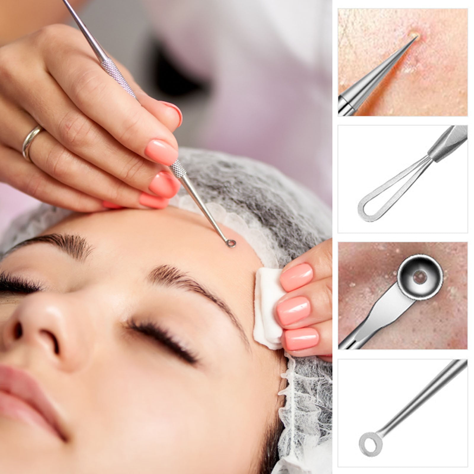 Blackhead Remover Pimple Tool Comedone Zit Extractor Kit For Nose Facial Pore Extraction Popping Needle