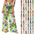 thumbnail image 1 of Pincandy Women Mesh Boho Beach Pants See Through Sheer Swimsuit Bikini Bottom Cover up Party Elastic High Waist Wide Leg Pants, 1 of 7