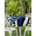 thumbnail image 4 of Outdoor Tablecloth with Umbrella Hole Zipper Blue American Flag Round Tablecloth 54" Waterproof Outside Table Cloth Black White Striped US Flag Stars Patio Table Cover Tablecloths for Picnic Party, 4 of 8