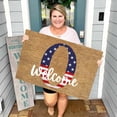thumbnail image 2 of CoreLiving Coir Door Mat Patriotic Red White Blue Vintage American Flag Design Non-Slip Outdoor Entrance Welcome Rug for 4th of July Veterans Memorial Day Home Decor 20 x 32 Inch, 2 of 7
