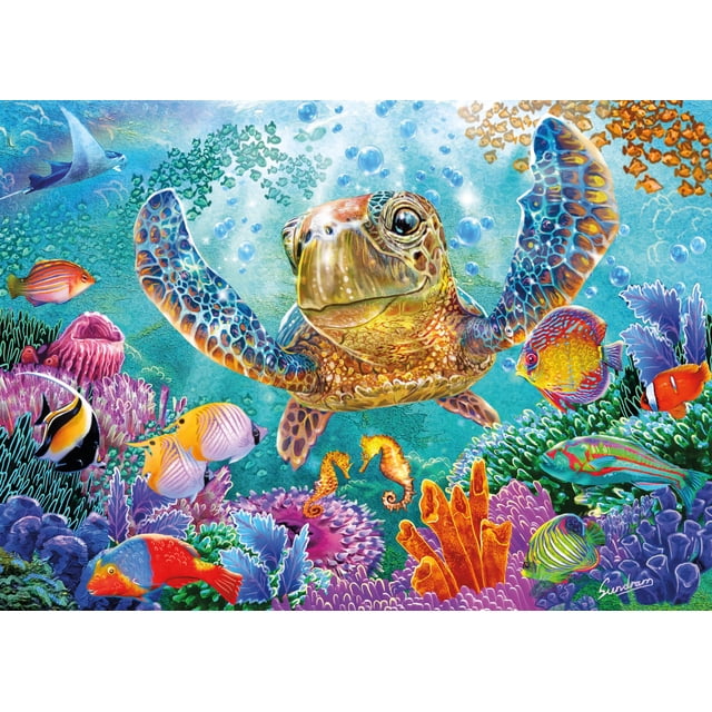 Rompecabezas Ceaco Steve Sundram Turtle Flight 500 piezas