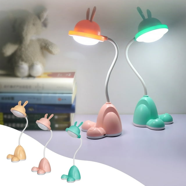 Lámpara de escritorio LED de 3 velocidades con protección ocular - recargable USB, brillo ajustable y cuello de gallina flexible para lectura, mesilla, dormitorio - rosa, amarillo, verde