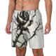 thumbnail image 1 of Balery Black And White Rose Bañador para hombre, shorts de playa de secado rápido con entrepierna y forro de compresión-Large, 1 of 6