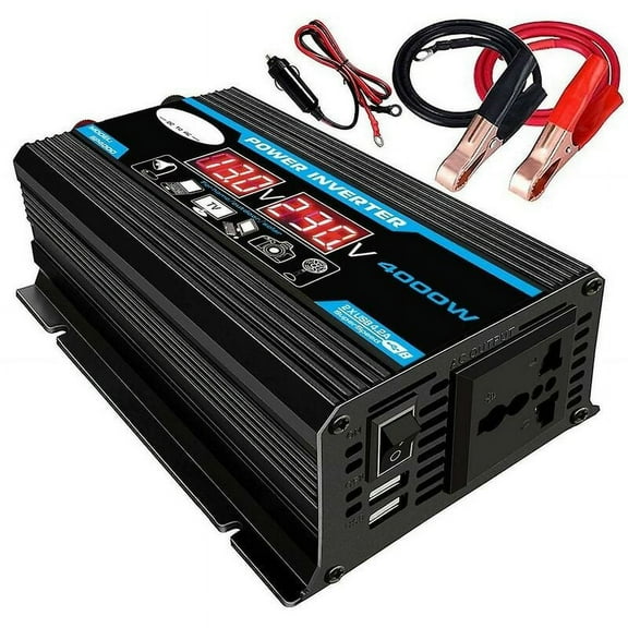 4000W Voltage Converter 12V 220V/110V Led Ac Car Power Inverter Converter Charger Adapter Inverter Dual Usb Transformer Modified Sine Wave