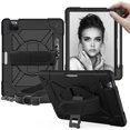 thumbnail image 2 of Dteck for Apple iPad Air 4th Generation 10.9-inch (2020 Released),Shockproof Three-Layer Multi-functional Case Heavy Duty Protector Rubber Hard Back Kickstand Hand/Shoulder Strap Cover,Black, 2 of 7