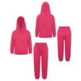 thumbnail image 3 of Vxuxlje Kids 2 Piece Sport Tracksuit Boys Girls Long Sleeve Drawstring Hoodie Sweatshirt with Jogger Hot Pink 110, 3 of 9
