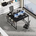 thumbnail image 2 of CONCETTA 47 Inch Computer Writing Desk with Storage Bag, Steel Frame for Home Office Study, Black, 2 of 8