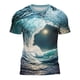 thumbnail image 4 of Ceisia Men's Slim Fit Short Sleeve T-Shirt 3D Natural Landscape Print Ocean & Wave Spring Summer Shirt Gift, 4 of 6