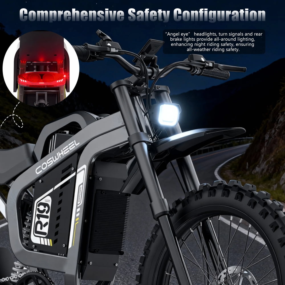 Electric Dirt Bike for Adults, 72V 40Ah, 75 Miles, 6000W Motor, 45MPH