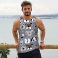 thumbnail image 6 of KLL Cute Dog Faces Print Men's Muscle Gym Workout Stringer Tank Tops Bodybuilding Fitness T-Shirts Tank Tops Men-X-Large, 6 of 7