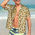 thumbnail image 5 of Lsque Gold Drops pattern Hawaiian Shirt for Men, Unisex Summer Beach Casual Short Sleeve Button Down Shirts-XX-Large, 5 of 9