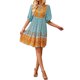 thumbnail image 5 of Sunloudy, vestido de media manga para mujer, estampado Floral Vintage, vendaje de botones, vestido bohemio de verano para vacaciones, ropa de calle de fiesta Sunloudy  S M L XL, 5 of 9