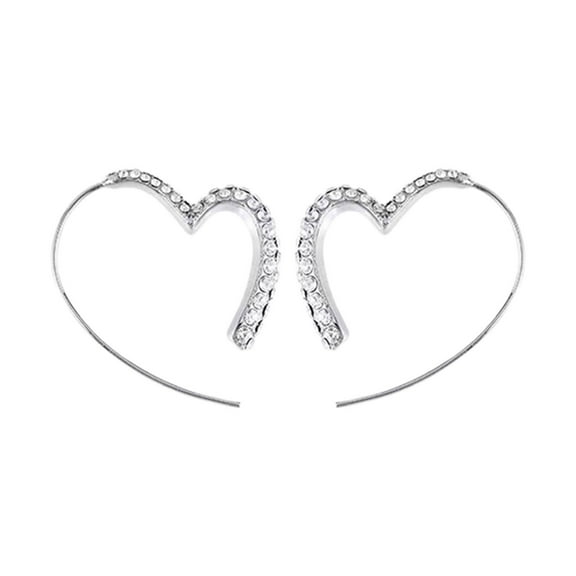 SUSHANG Heart-Shaped Diamond Earrings 2024 New Love Full Diamond Earrings and Pendants Design Fashionable and Versatile Earrings Super Sparkling Earrings and Earrings