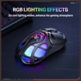 thumbnail image 5 of Siivton Wireless Gaming Mouse,2.4GHz and Bluetooth, 12800 DPI, 6 RGB Light Modes, 1000Hz Polling Rate, Compatible with Windows/Mac, Black, 5 of 8