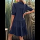 thumbnail image 3 of Vestido Plisado de Corta para Mujer, Azul Marino, Talla M, 3 of 6