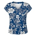 thumbnail image 4 of DHFJKG Womens Satin Top Floral Printed V Neck Short Sleeve T Shirt Loose Fit Casual Dressy Wear Soft Tops, 4 of 4