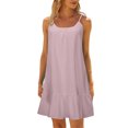 thumbnail image 1 of Women Beach Dress Solid Color Sleeveless Backless Camisole Beach Mini, 1 of 6