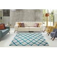 thumbnail image 3 of Ladole Rugs Geometric Trellis Simple Syle Carpet Comfortable Area Rug Carpet in Ivory-Turquoise 7x10 (6'5" x 9'5", 200cm x 290cm), 3 of 9