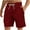 Wine, variant on Tungbrin Men's Summer Casual Shorts Big and Talls Drawstring Elastic Waist Knee Length Shorts Beach Vacation Shorts