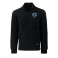 thumbnail image 2 of Men's-Cutter & Buck  Black Sporting Kansas City Big & Tall Roam Eco Tri-Blend Recycled Full-Zip Jacket, 2 of 3