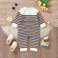 thumbnail image 3 of Baby Girl Boy Knitted Sweater Romper Jumpsuit Round Neck Long Sleeve Romper Jumpsuit Cute Cotton Baby Clothes Boys Girls Fall Outfits for Girls and Boys 3-6 Months, 3 of 8