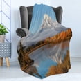 thumbnail image 4 of Landscape Soft Flannel Fleece Throw Blanket, Autumn Beauty in Grand Teton Oxbow Bend Nature National Parks Wyoming Scenery, Cozy Plush for Indoor and Outdoor Use, 50" x 60", Multicolor, by Ambesonne, 4 of 5