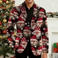 thumbnail image 5 of Gamivast Mens Christmas Blazer Jackets Plus Size Corduroy Graphic Lapel Collar Party Suit Jacket Funny Loose Fitted Lightweight One Button Sport Coat with Pockets, 5 of 6