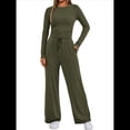thumbnail image 3 of Traje de Otoño e Invierno para Mujer, de Larga, Color Liso, Informal, para Tiempo Libre Verde M, 3 of 8