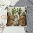 thumbnail image 2 of Easter Bunny Carrot Throw Pillow Cover,  Basket Rabbit Cushion Case Decoration for Sofa Couch, 2 of 5