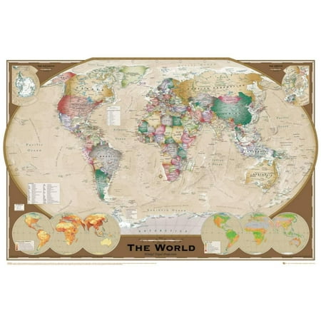 World Map Poster 36x24 Walmart
