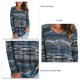 thumbnail image 4 of Camiseta de manga larga con cuello en V para mujer, Tops holgados con estampado inferior a la moda para Otoño e Invierno para fiesta, oficina, trabajo, informal, gris, 3XL, 4 of 5