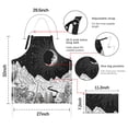 thumbnail image 7 of Black Gothic Moon Mountain Pattern Apron-Garden Aprons for Women with Pockets-Cotton Linen Waterproof Kitchen Cooking Gardening Aprons Adjustable for Kitchen,Cooking,BBQ and Salon 33x27 Inch, 7 of 7