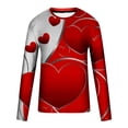 thumbnail image 4 of Lilgiuy Men Casual Round Neck Long Sleeve Pullover Valentine's Day 3D Printed T-Shirt Blouse Creative Gift for Dad Father Husband, 4 of 5
