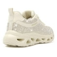 thumbnail image 5 of Stepedia Rhinestone Knit Glitter Sneaker Women Fashion Walking Shoes Air Cushion Tenni Shoes, Wheat, 5 of 7