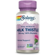 Solaray Milk Thistle Seed Extract 350 mg, With 80% Silymarin, Traditional Herbal Support for Liver Health, 60 VegCaps