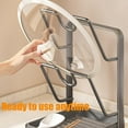 thumbnail image 7 of Kitchen Pot Lid Storage Rack, Multifunctional Pan Lid Holder Organizer with Removable Drip Tray, Carbon Steel Countertop Tool Rack While Cooking & Spoon Rest, 7 of 7